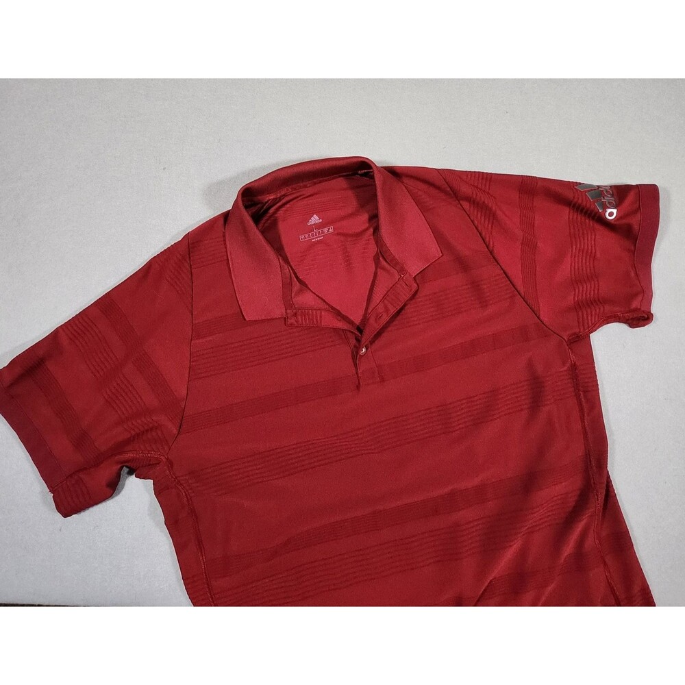 Adidas Match Code Golf/ Tennis Polo Fire Engine Red 3D Logo Large Shirt